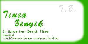 timea benyik business card